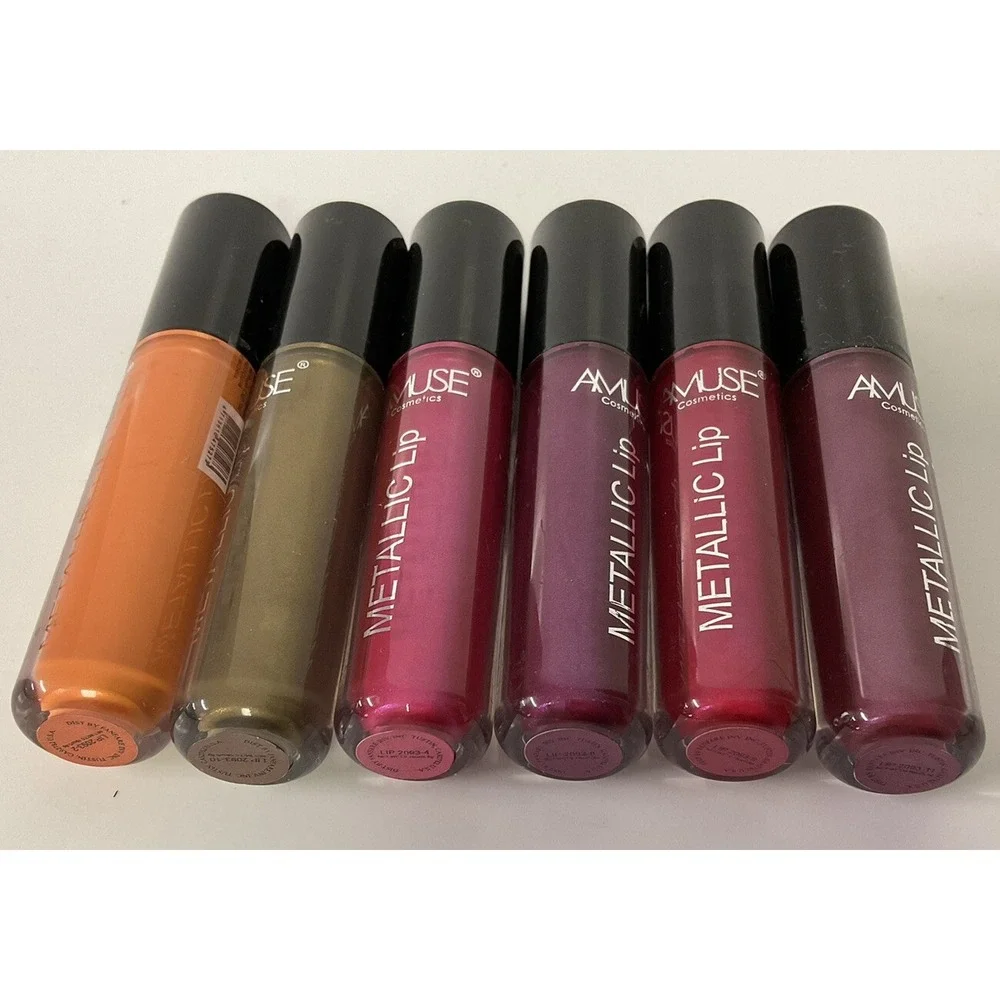 NIP Lot of 6 Amuse‎ Cosmetics Metallic Lip Color Liquid Lipstick Gloss Assorted